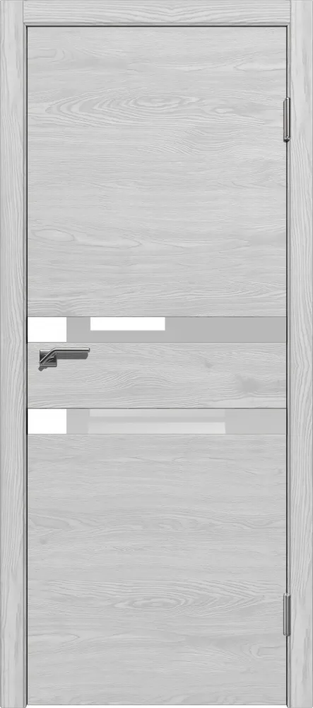 Фото Межкомнатная дверь Легенда Дания 4 Ясень серый Стекло Лакобель белое